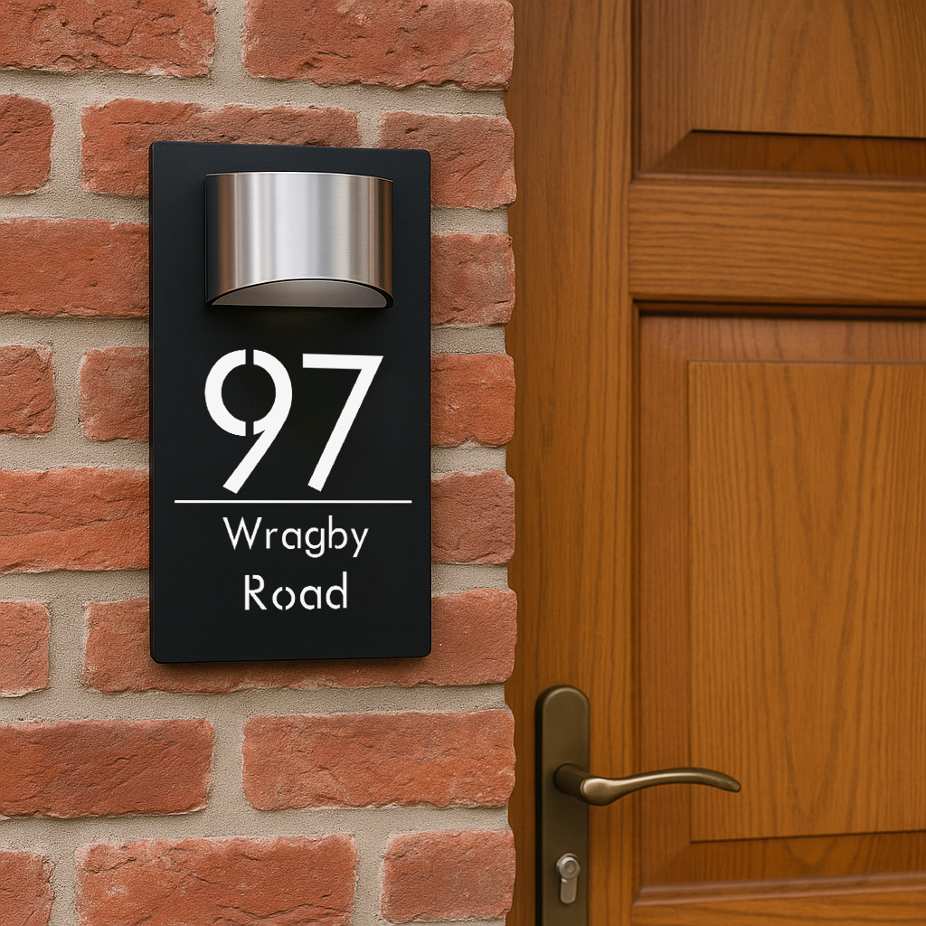 Placa de Porta Solar Moderna Personalizada
