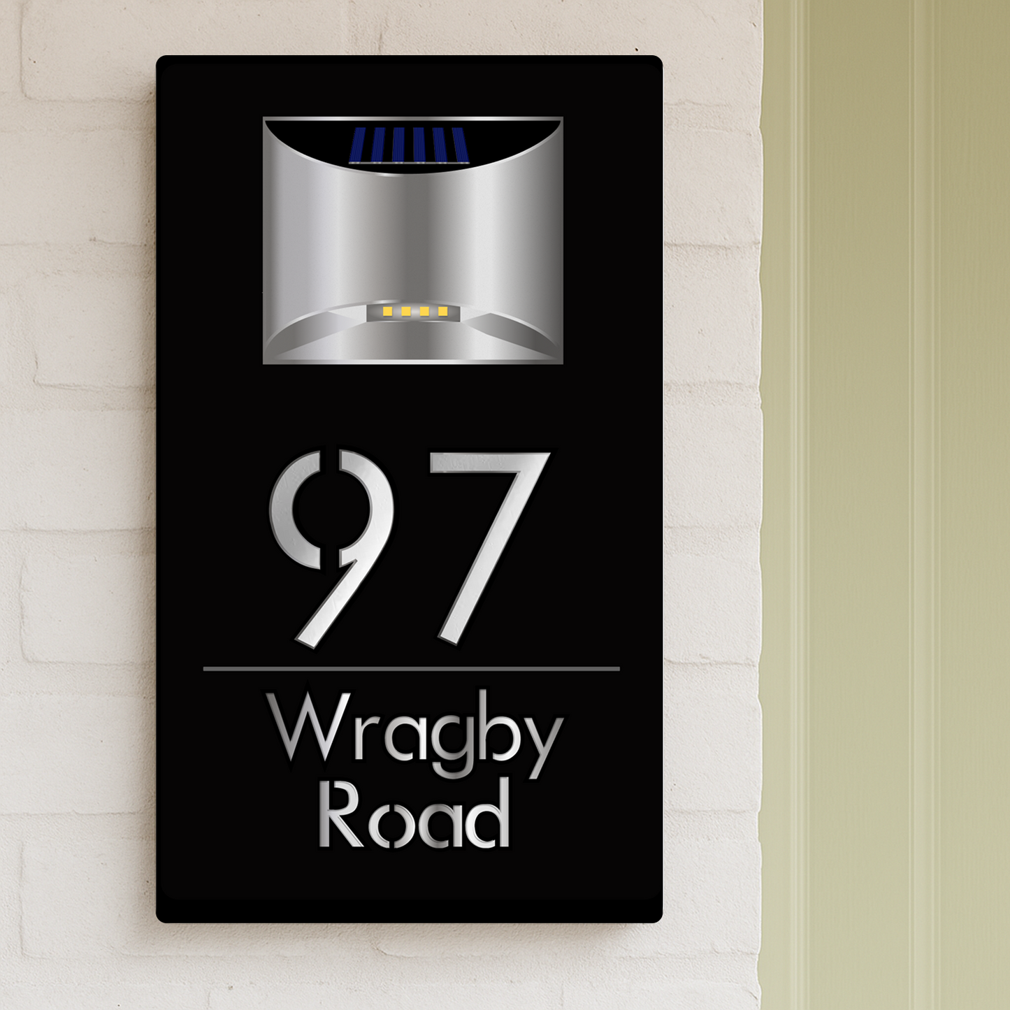 Placa de Porta Solar Moderna Personalizada
