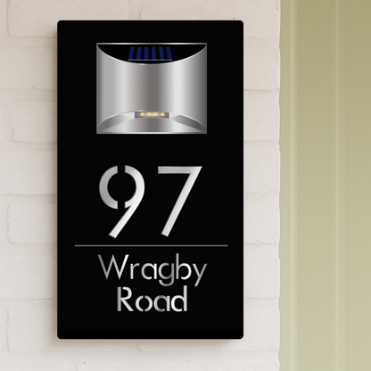 Placa de Porta Solar Moderna Personalizada