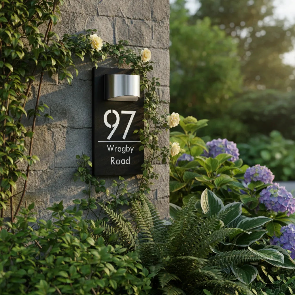 Personalized Solar Modern Door Plaque