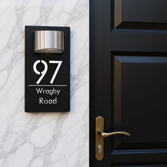 Personalized Solar Modern Door Plaque